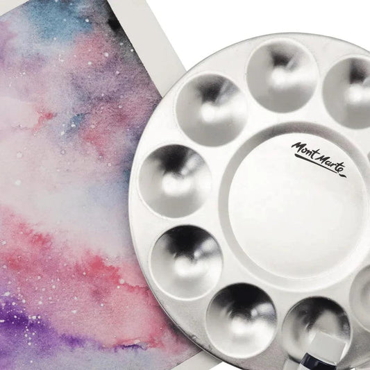 Aluminium Round Palette Signature 10 Well - Mont Marte - Glowish
