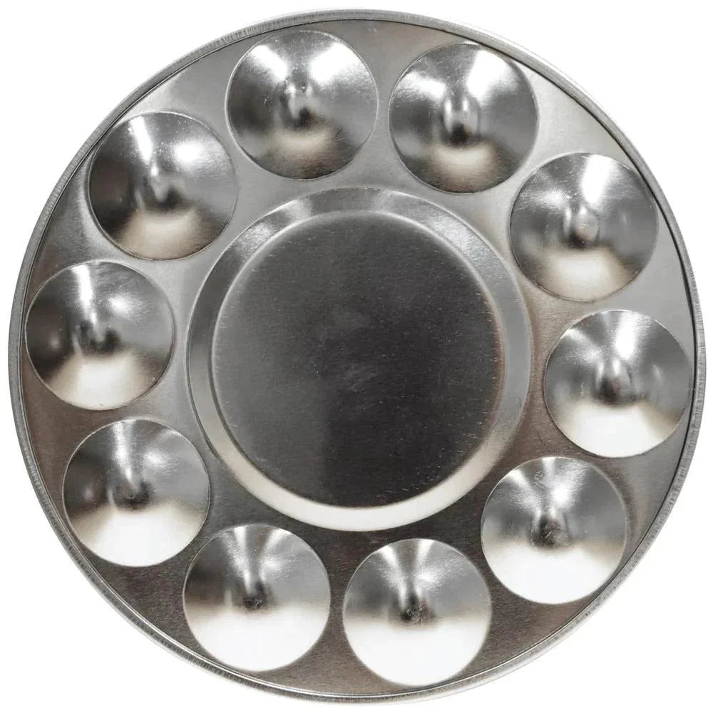 Aluminium Round Palette Signature 10 Well - Mont Marte - Glowish