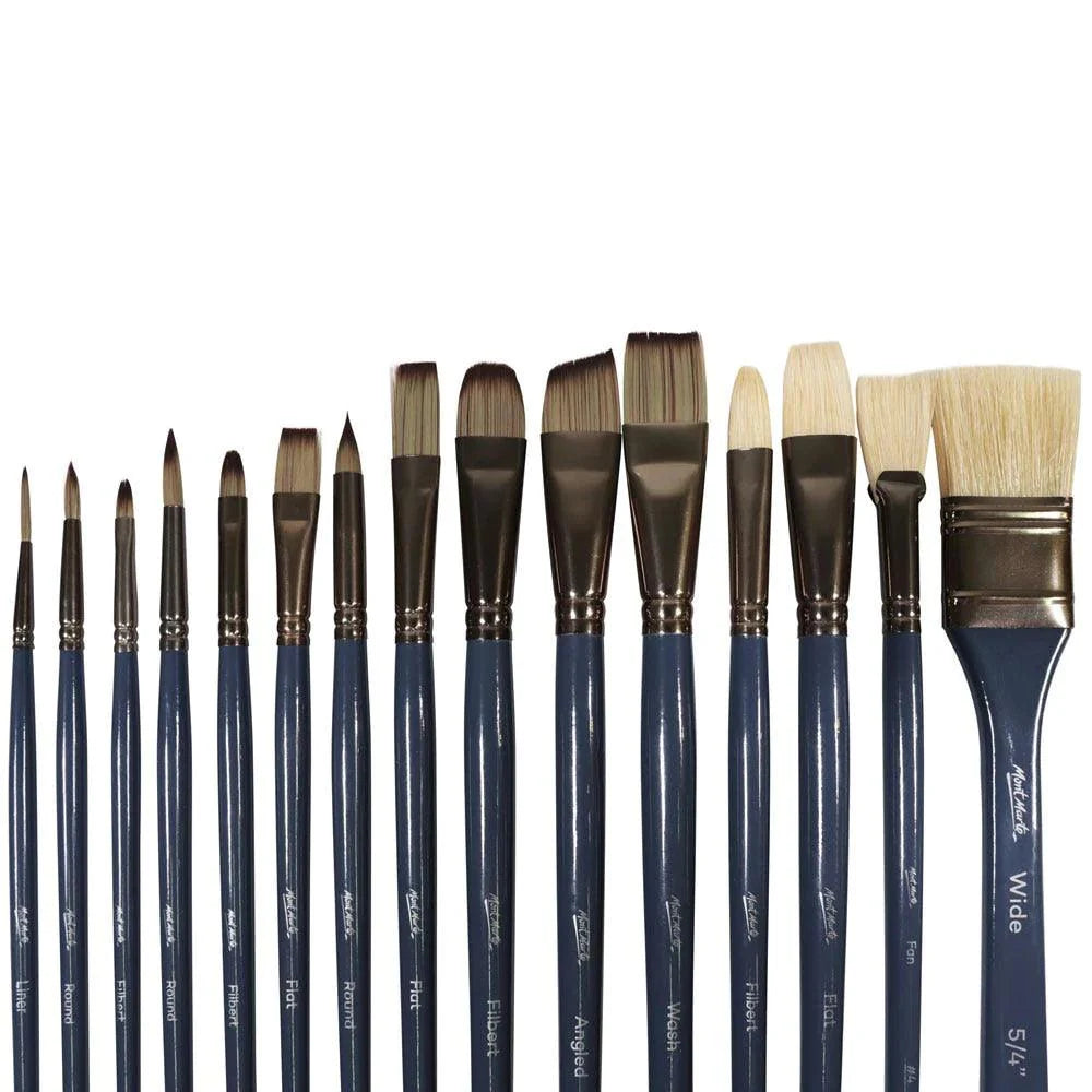 Brush Set in Magnetic Close Wallet 15pc - Mont Marte - Glowish