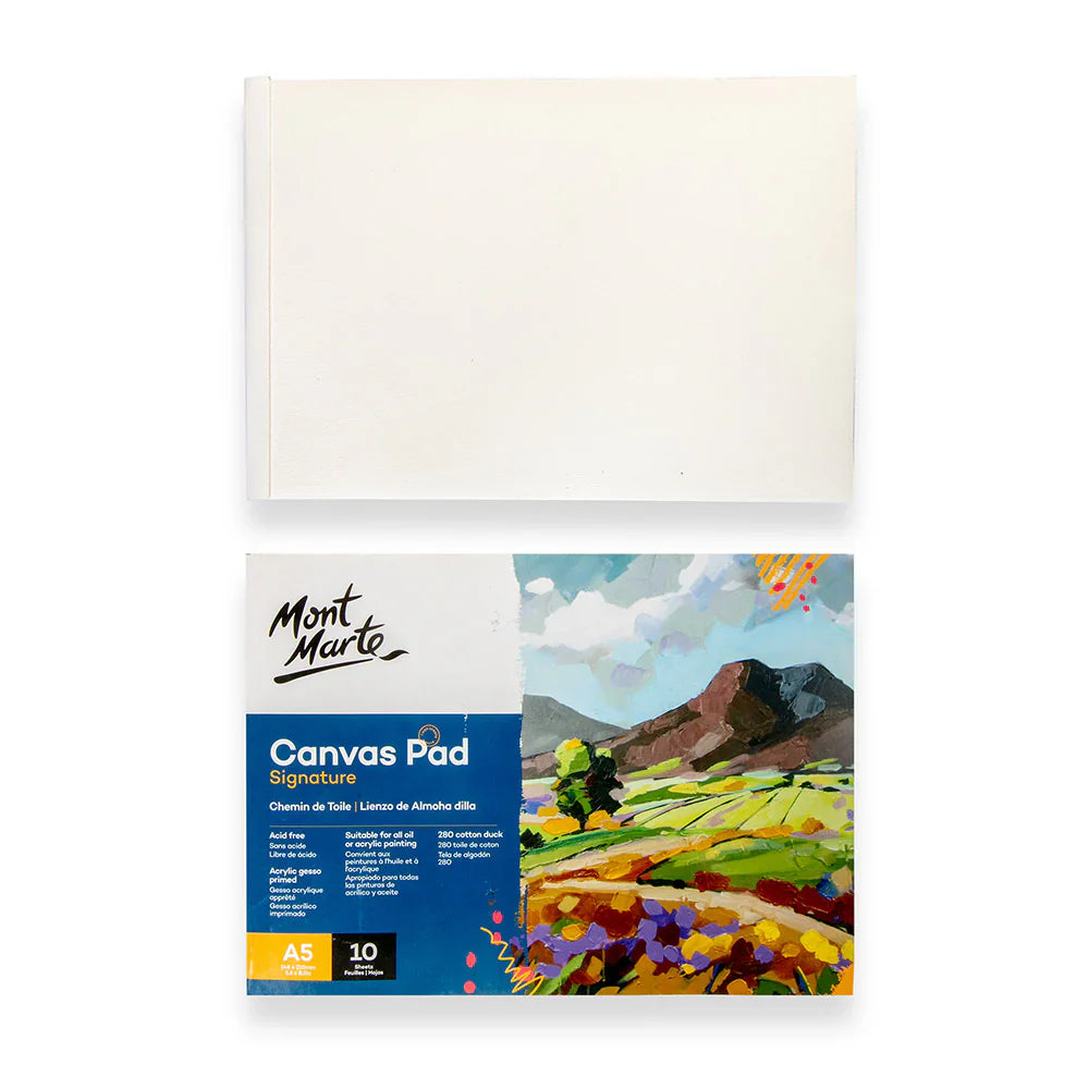 Canvas Pad 10 Signature Sheet A5 (5.8 x 8.3in) - Mont Marte - Glowish