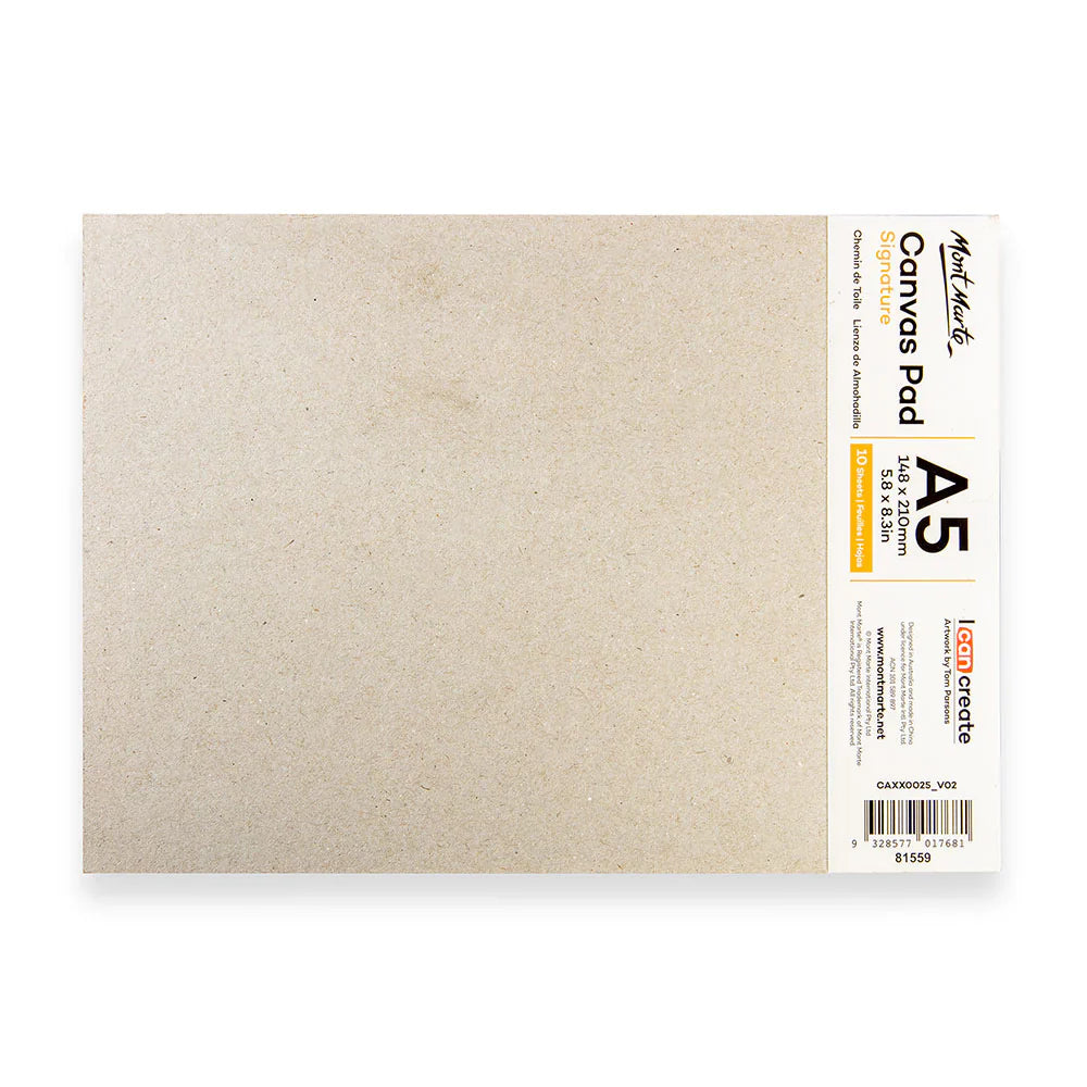 Canvas Pad 10 Signature Sheet A5 (5.8 x 8.3in) - Mont Marte - Glowish