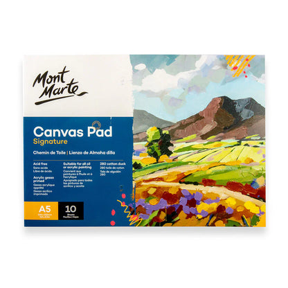 Canvas Pad 10 Signature Sheet A5 (5.8 x 8.3in) - Mont Marte - Glowish