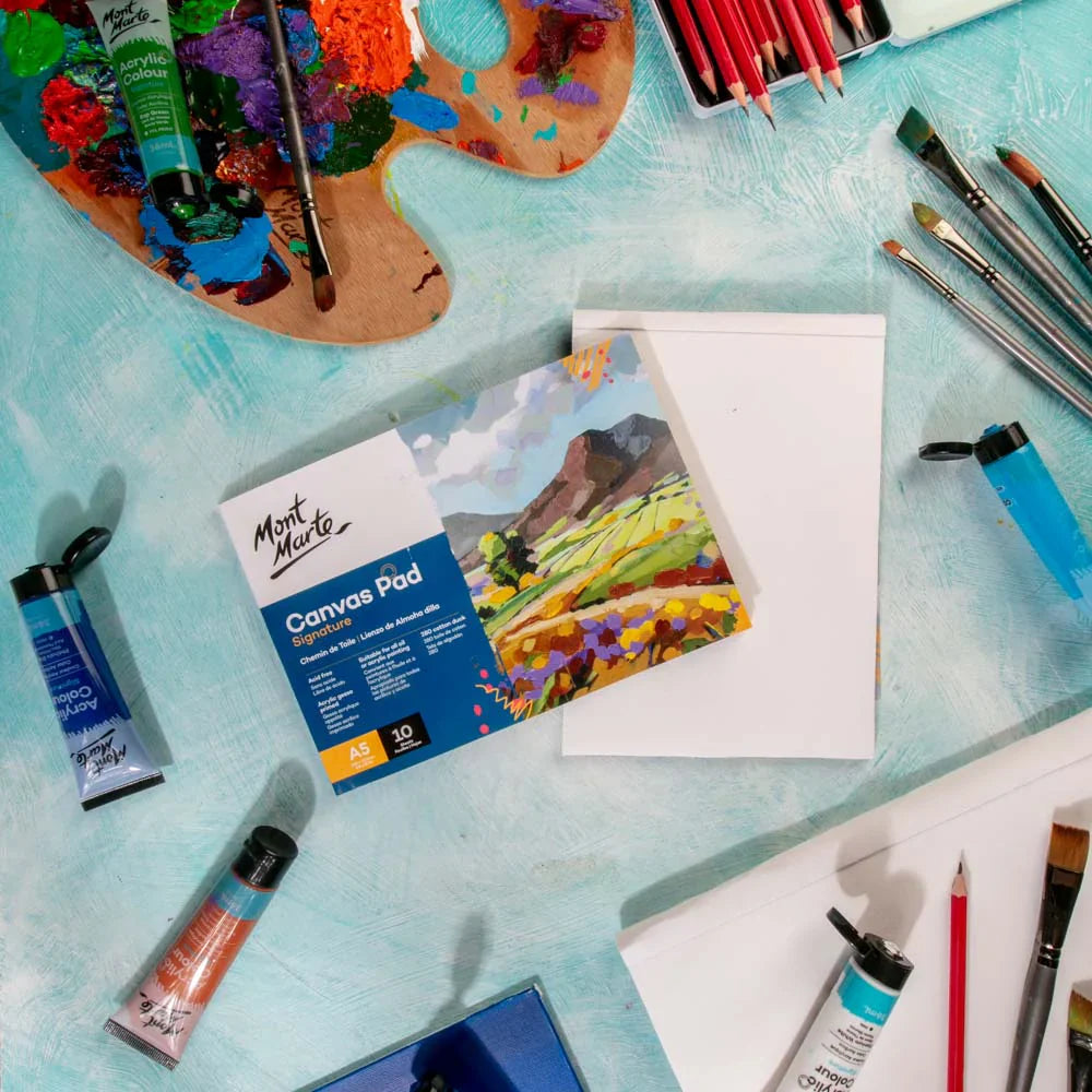 Canvas Pad 10 Signature Sheet A5 (5.8 x 8.3in) - Mont Marte - Glowish