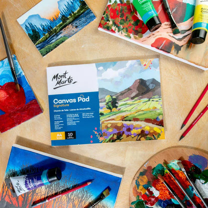 Canvas Pad Signature 10 Sheet A4 (8.3 x 11.7in) - Mont Marte - Glowish