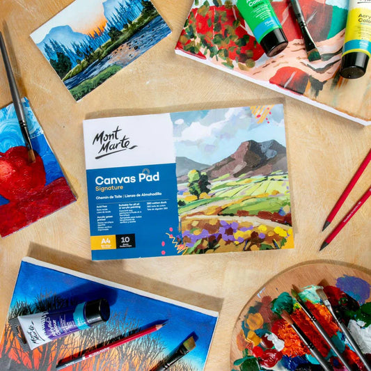 Canvas Pad Signature 10 Sheet A4 (8.3 x 11.7in) - Mont Marte - Glowish