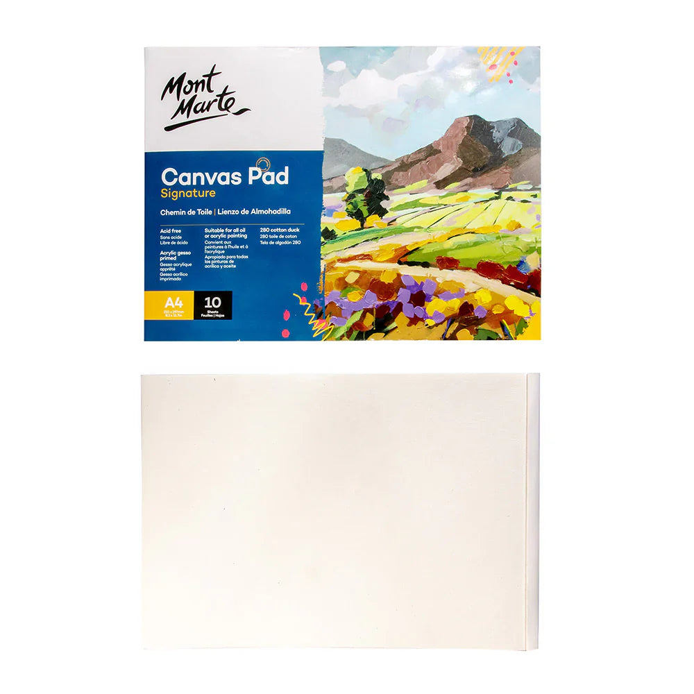 Canvas Pad Signature 10 Sheet A4 (8.3 x 11.7in) - Mont Marte - Glowish