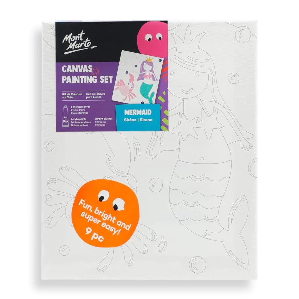 Canvas Painting Set 9pc - Mermaid - Mont Marte - Glowish