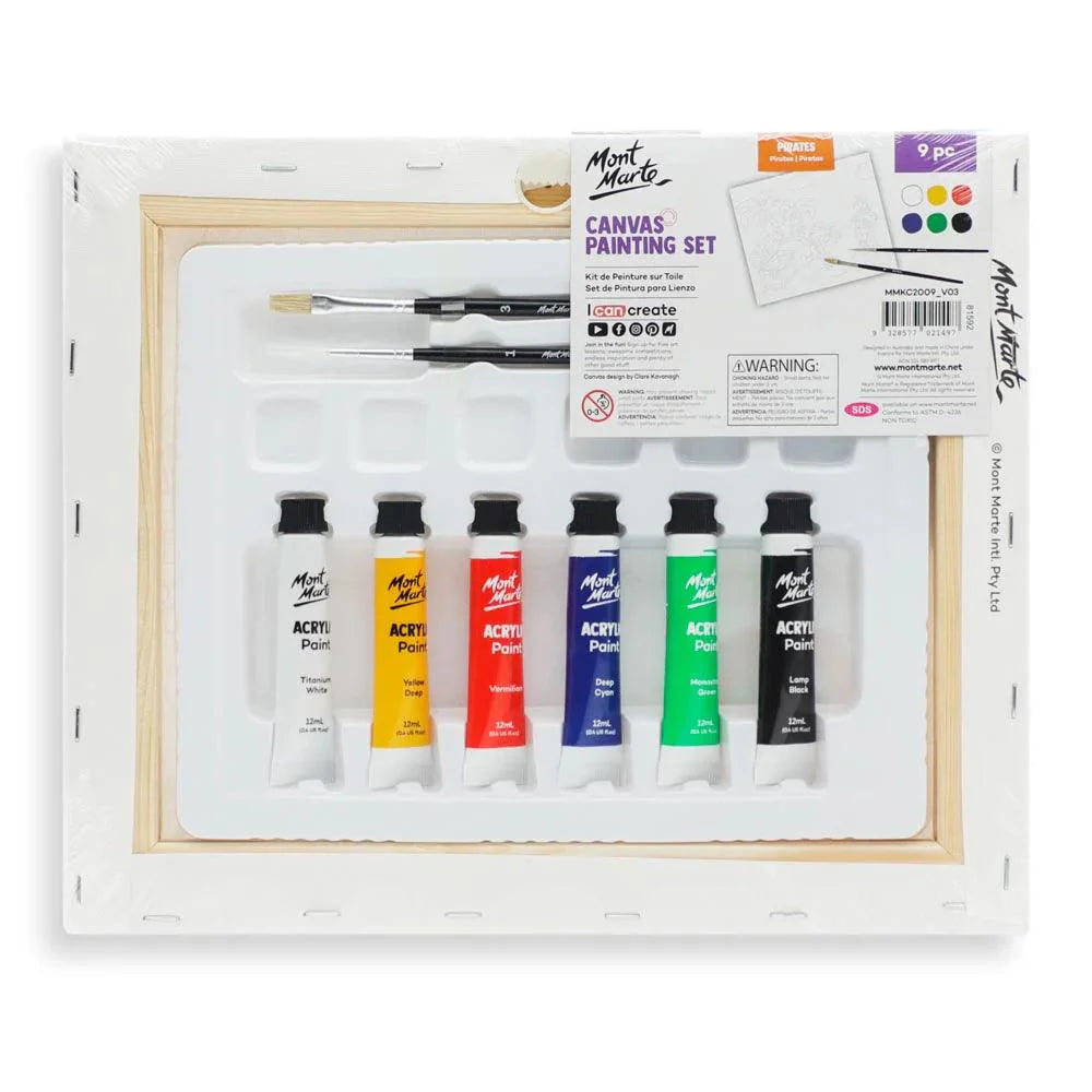 Canvas Painting Set 9pc - Pirates - Mont Marte - Glowish