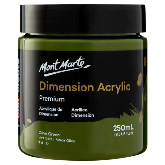 Dimension Acrylic Paint 250ml Pot - Olive Green - Mont Marte - Glowish