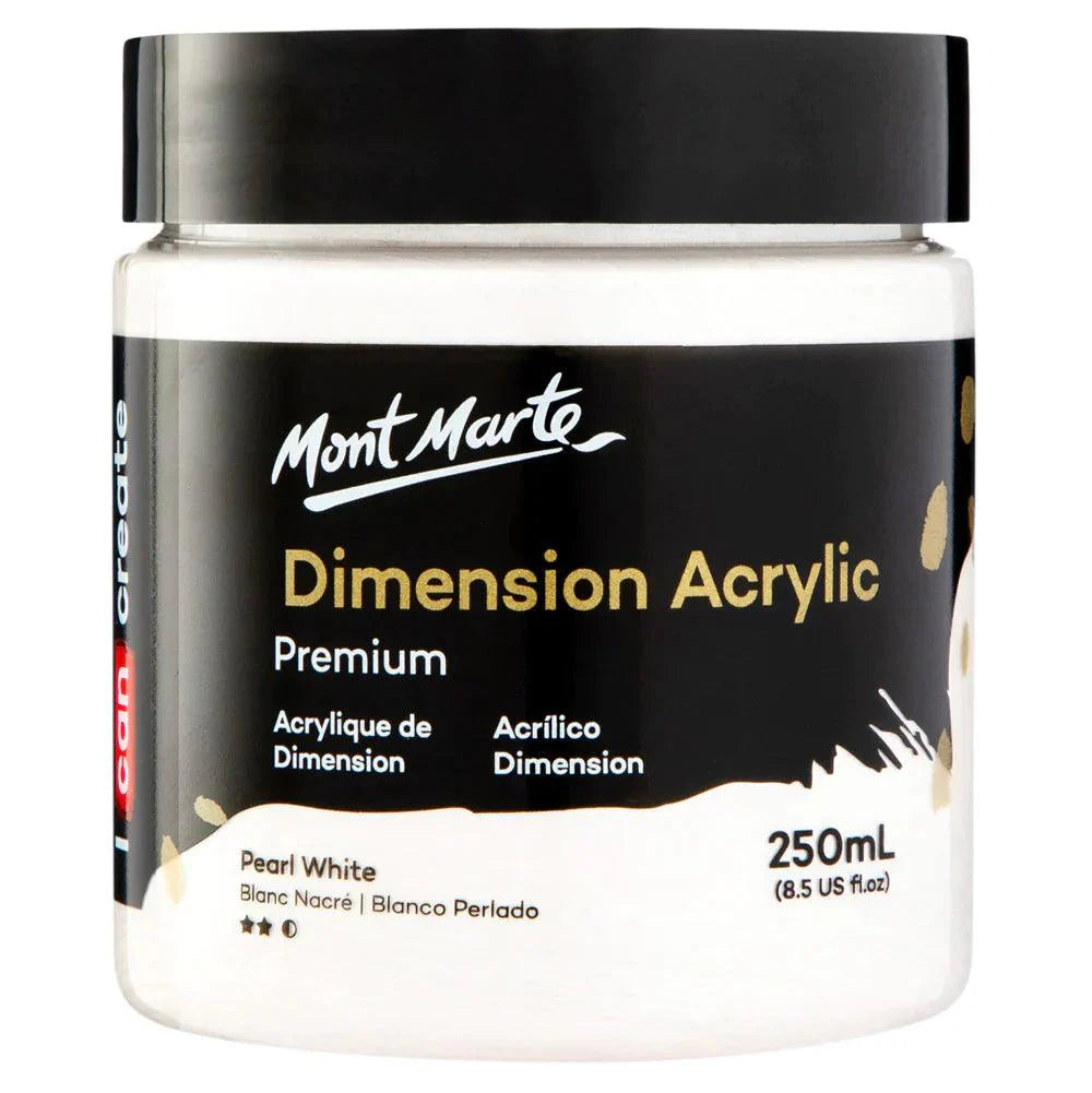 Dimension Acrylic Paint 250ml Pot - Pearl White - Mont Marte - Glowish