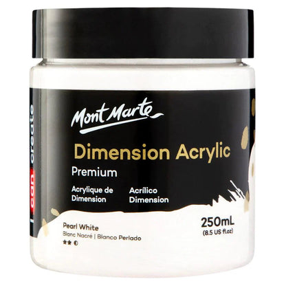 Dimension Acrylic Paint 250ml Pot - Pearl White - Mont Marte - Glowish