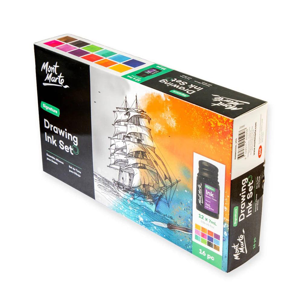 Drawing Ink Set Signature 16pc - Mont Marte - ArtSupplies.nz