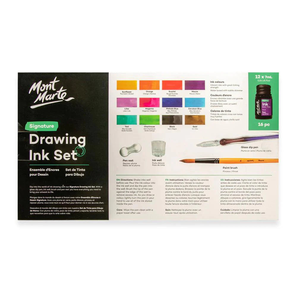Drawing Ink Set Signature 16pc - Mont Marte - ArtSupplies.nz