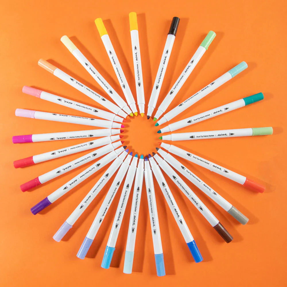 Dual Tip Fabric Markers Signature 24pc - Mont Marte - Glowish