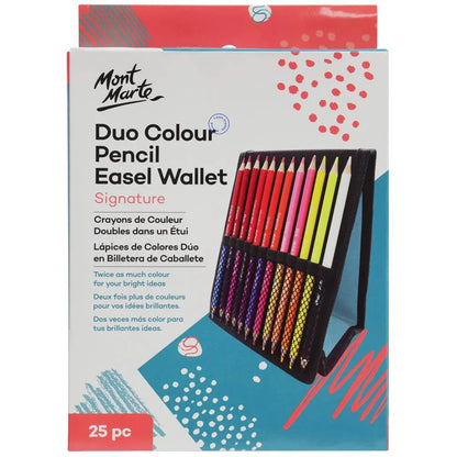 Duo Colour Pencil Easel Wallet 25pc - Mont Marte - Glowish