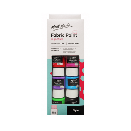 Fabric Paint Set 8pce x 20ml - Mont Marte - Glowish