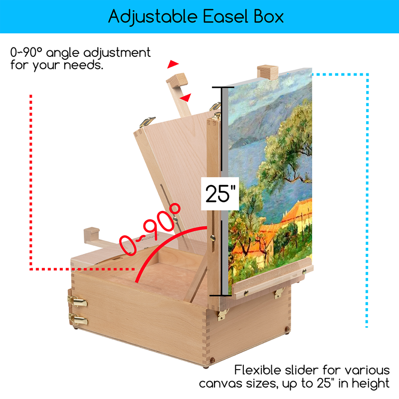 MEEDEN Wood Sketchbox Easel with storage drawers