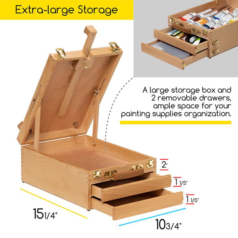 MEEDEN Wood Sketchbox Easel with storage drawers