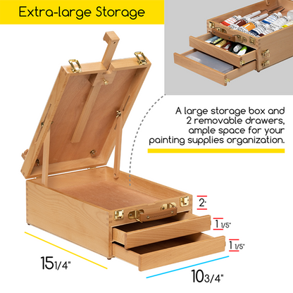 MEEDEN Wood Sketchbox Easel with storage drawers