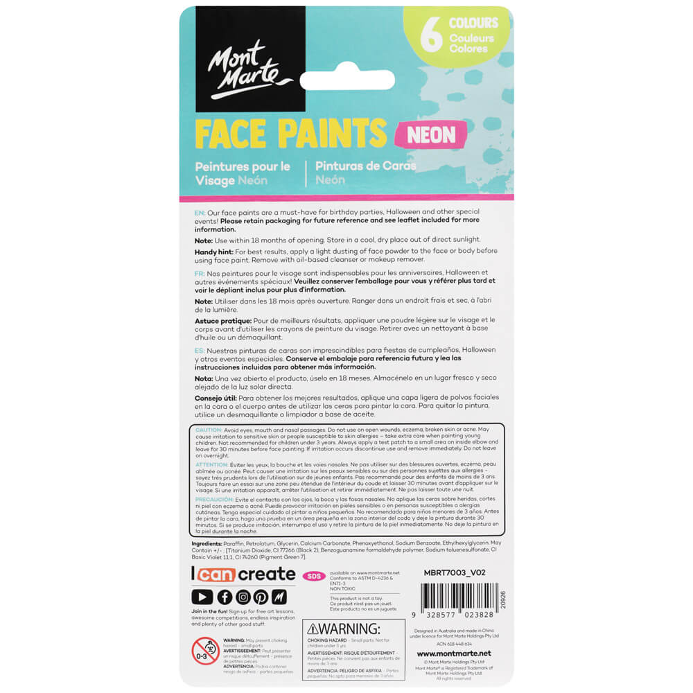 Kids Face Painting Set - Neon - Mont Marte