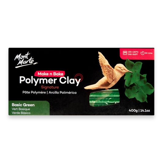 Make n Bake Polymer Clay Signature 400g - Basic Green - Mont Marte