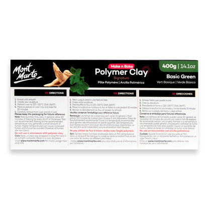 Make n Bake Polymer Clay Signature 400g - Basic Green - Mont Marte