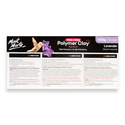 Make n Bake Polymer Clay Signature 400g - Lavender Mont Marte
