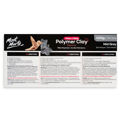 Make n Bake Polymer Clay Signature 400g - Mid Grey Mont Marte