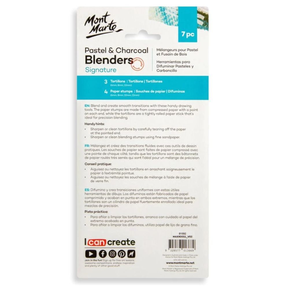 Mont Marte Pastel and Charcoal Blenders 7pc alternate view