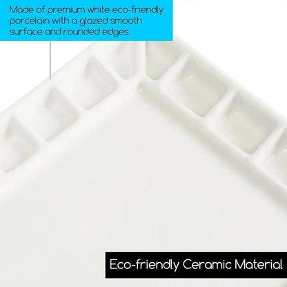Close view of the smooth glazed MEEDEN porcelain palette surface