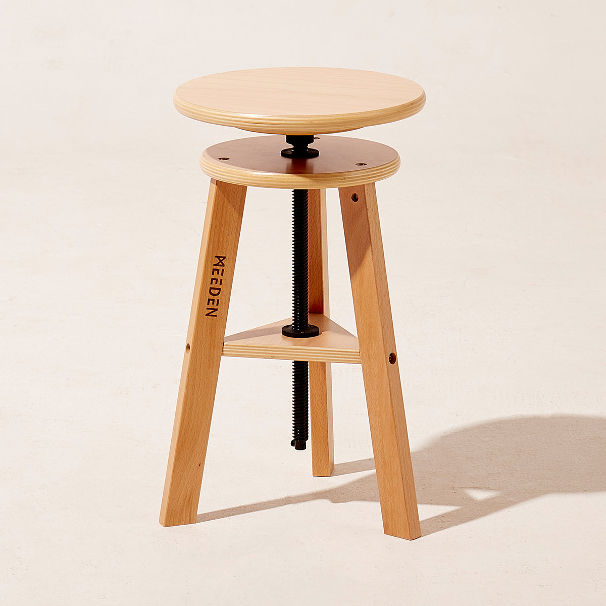 MEEDEN adjustable drafting stool in natural German beech