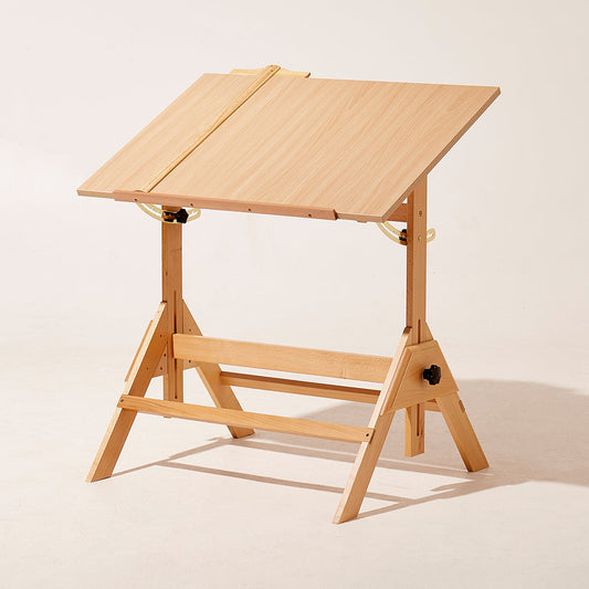MEEDEN adjustable drafting table with natural beech legs