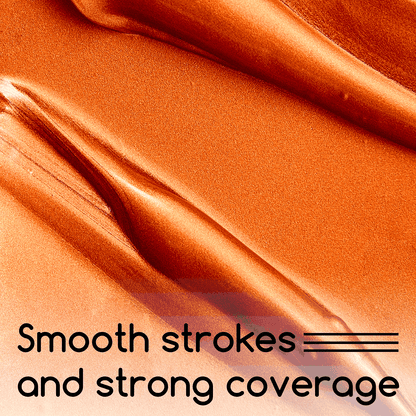 Close view of smooth MEEDEN Metallic Copper acrylic paint texture
