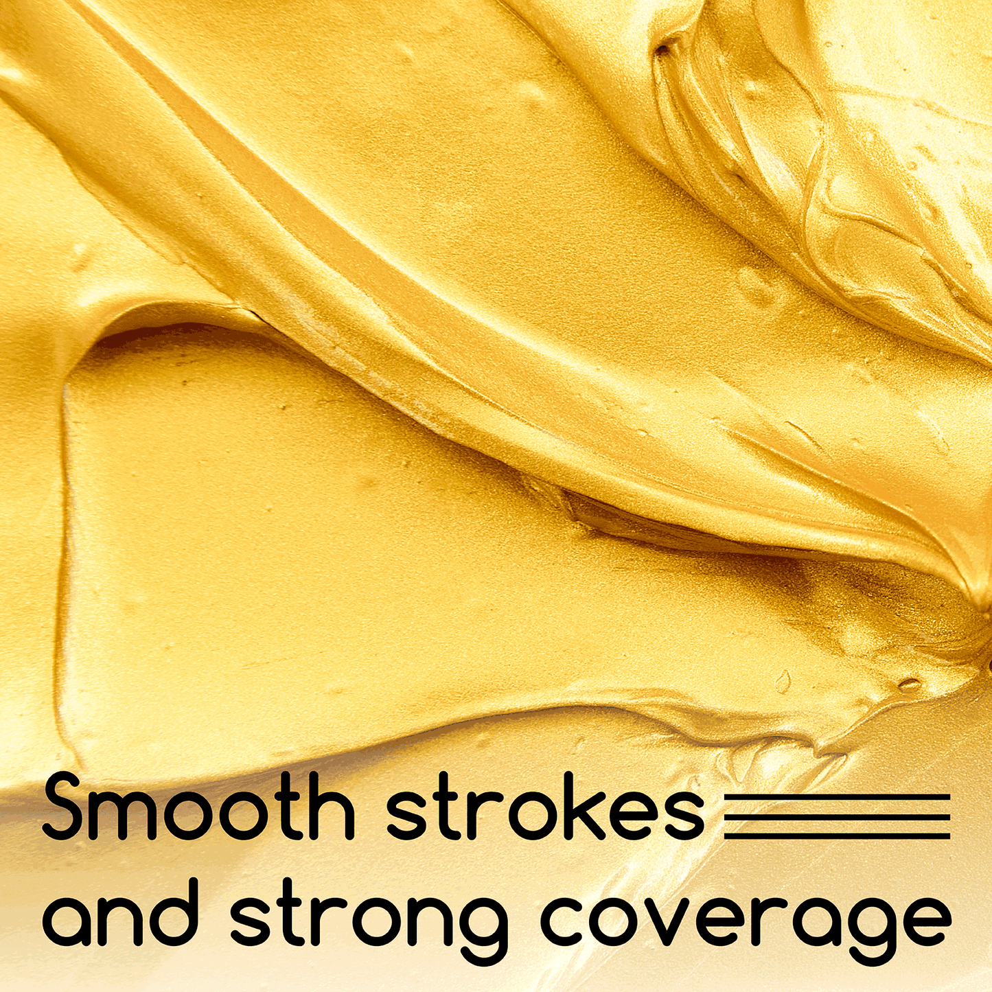 Close view of smooth MEEDEN Metallic Gold acrylic paint texture