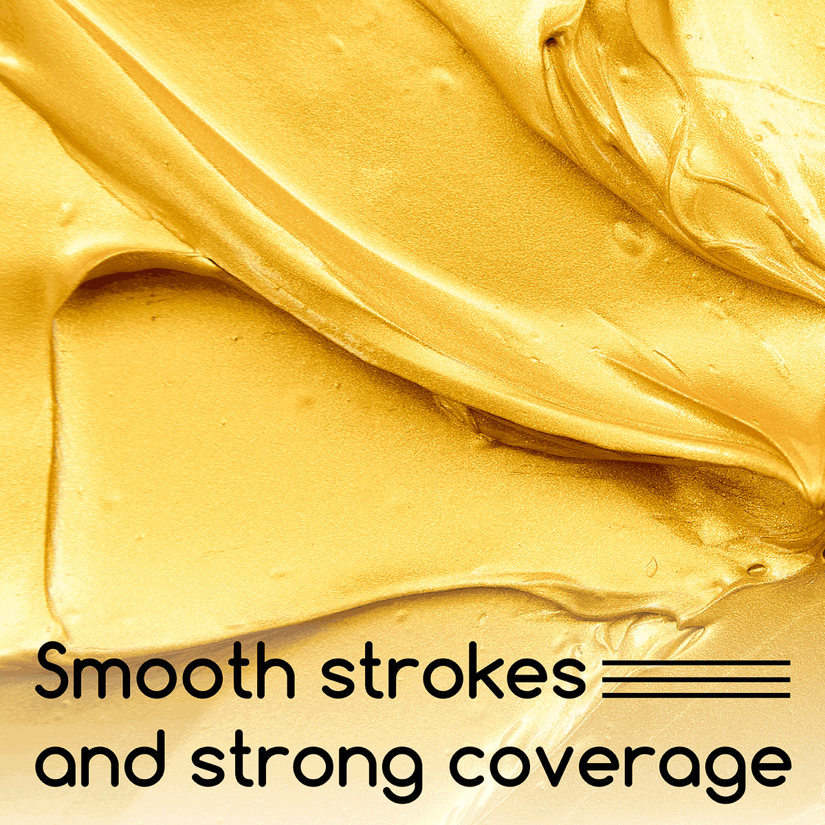 Close view of smooth MEEDEN Metallic Gold acrylic paint texture