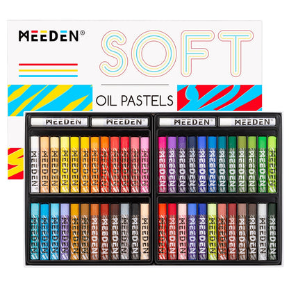 MEEDEN 52-piece soft oil pastel set with 48 colours and four whites