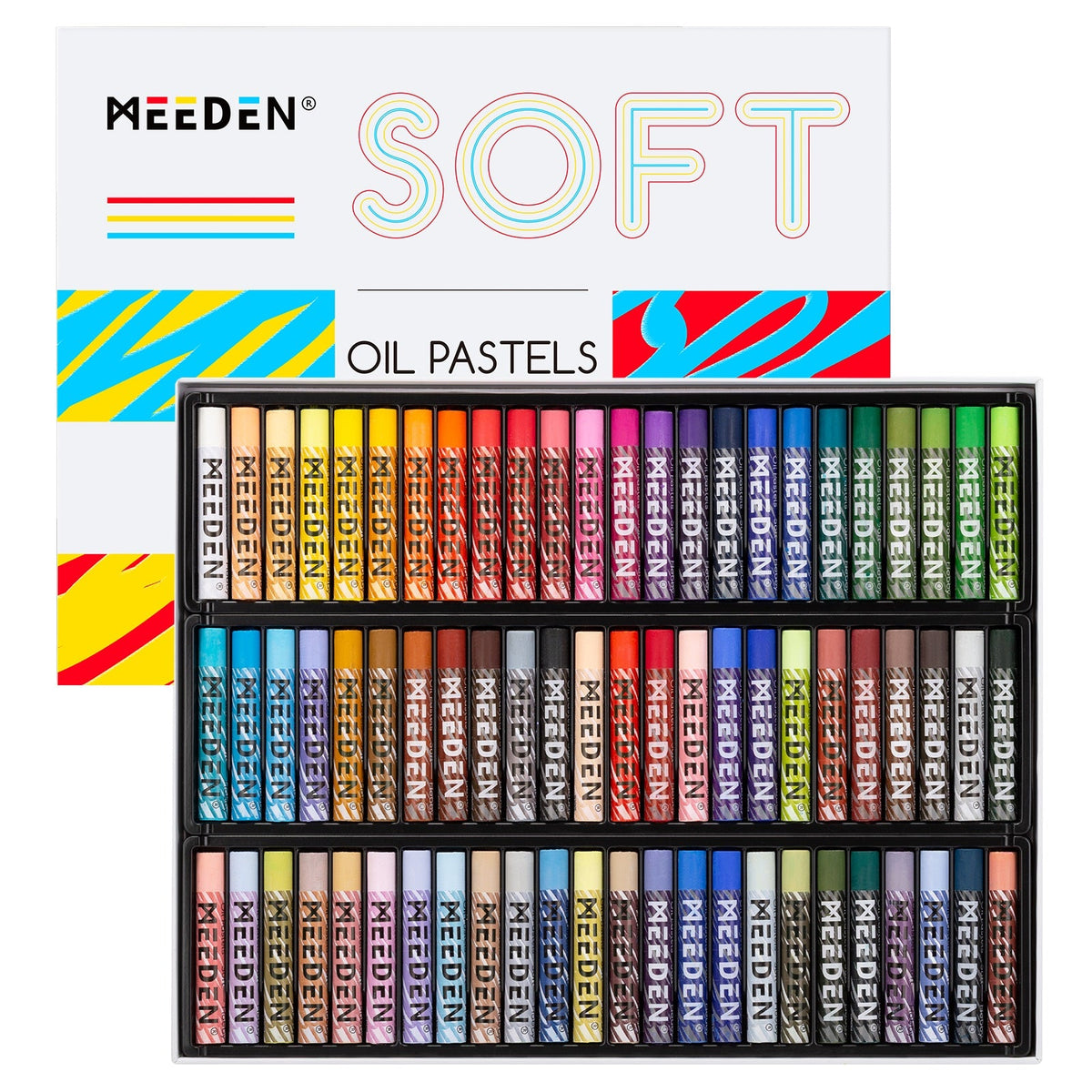 MEEDEN soft oil pastel set containing 72 assorted colours
