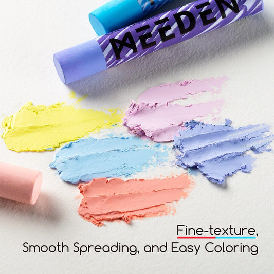 Soft pastel strokes showing the texture of the MEEDEN 72-colour set