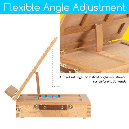 MEEDEN tabletop easel showing four adjustable angle settings