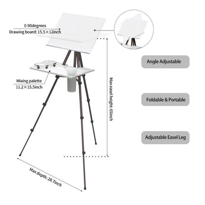 MEEDEN watercolour field easel dimensions and adjustable features