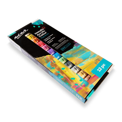 Metallic Acrylic Colour Paint Set Signature 12pc x 36ml - Mont Marte