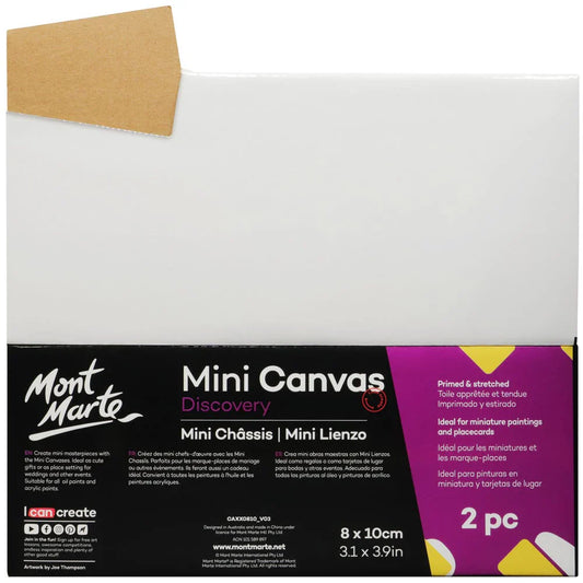 Mini Canvas Discovery 8 x 10cm (3.1 x 3.9in) 2pce - Mont Marte - Glowish