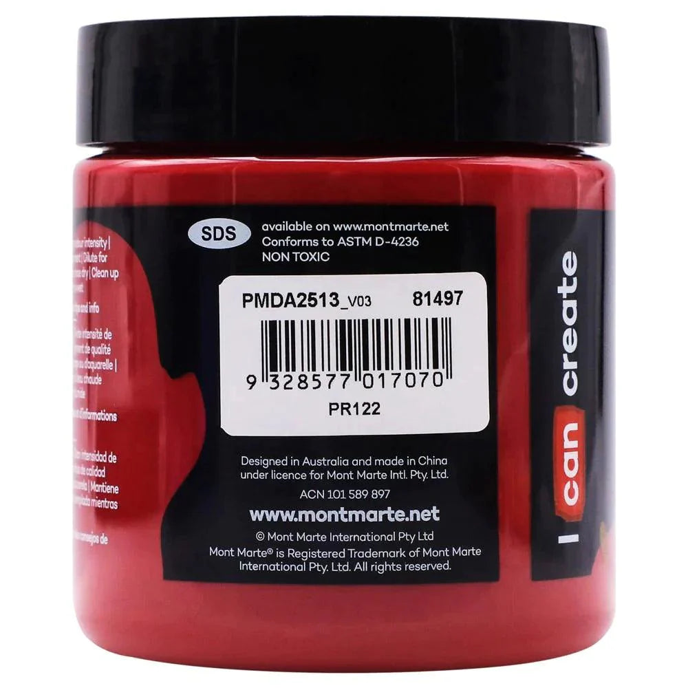 Dimension Acrylic Paint 250ml Pot - Magenta - Mont Marte - Glowish