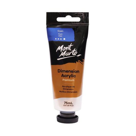 Mont Marte Dimension Acrylic Premium 75ml Tube - Cyan - Glowish