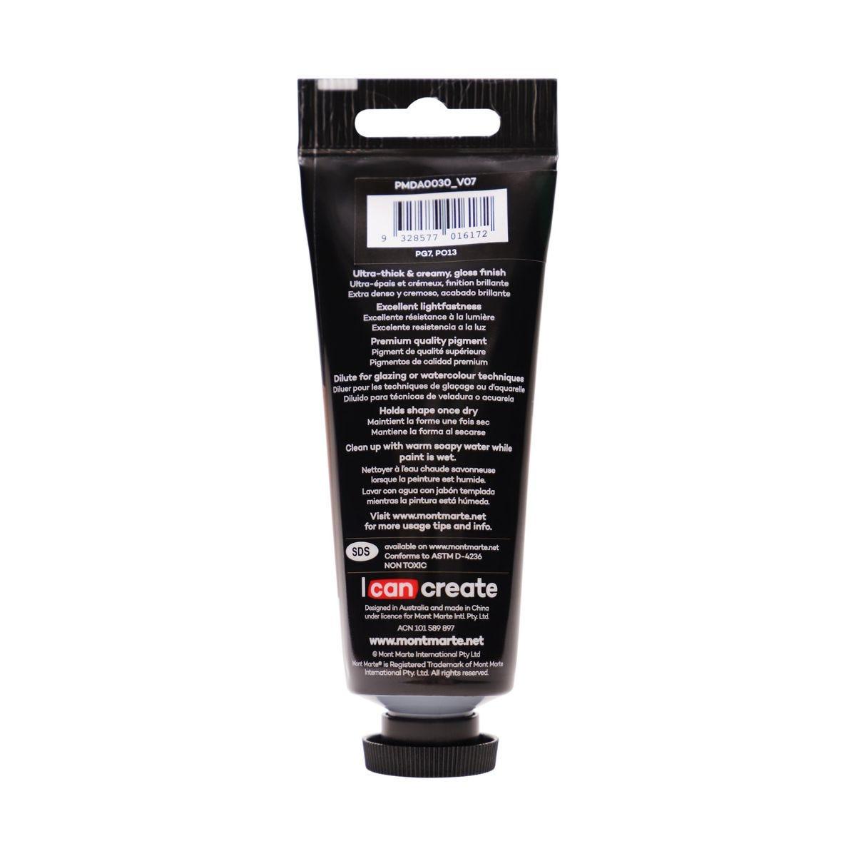 Mont Marte Dimension Acrylic Premium 75ml Tube - Hookers Green - Glowish