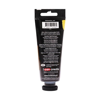 Mont Marte Dimension Acrylic Premium 75ml Tube - Medium Yellow - Glowish