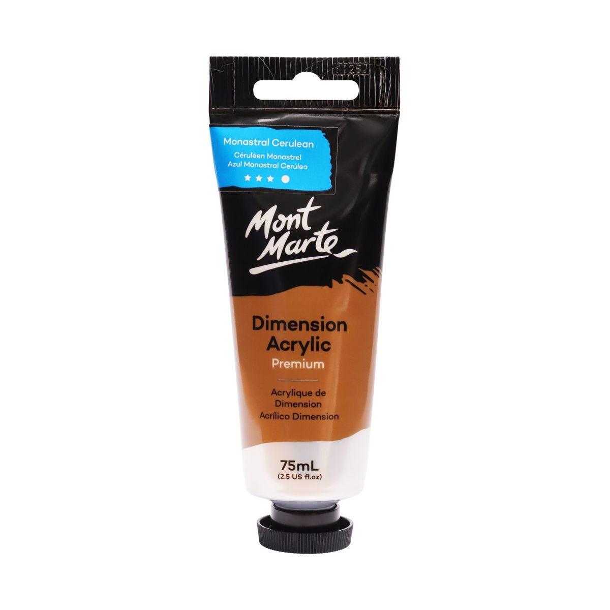 Mont Marte Dimension Acrylic Premium 75ml Tube - Monastral Cerulean - Glowish