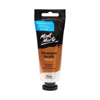 Mont Marte Dimension Acrylic Premium 75ml Tube - Monastral Cerulean - Glowish