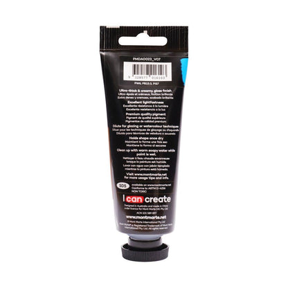 Mont Marte Dimension Acrylic Premium 75ml Tube - Monastral Cerulean - Glowish