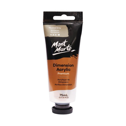 Mont Marte Dimension Acrylic Premium 75ml Tube - Neutral Grey - Glowish